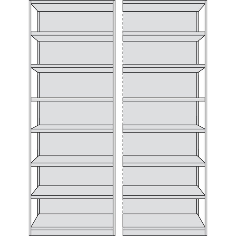 Kerkmann étagère de base Progress 500, gris clair RAL 7035, 750×300×2600 mm